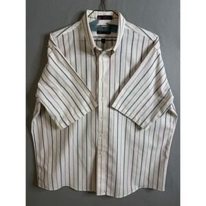 The Arrow Company Button Up‎ Men's Big 18 Short Sleeve Striped Wrinkle Free